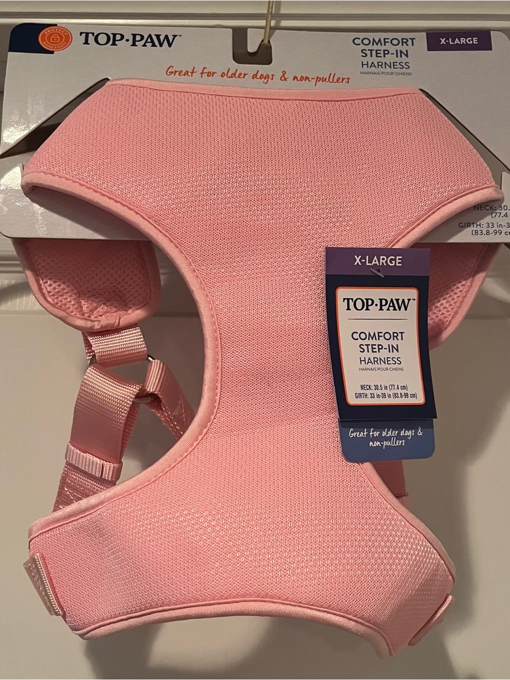 Top Paw Pink Comfort Step-In Dog Harness X-Large